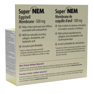 Webber Naturals NEM 天然蛋殼膜 (速效關節配方) 500mg (100粒 植物膠囊) | 海外代購 - canadahk