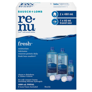 Renu Fresh 多功能隱形眼鏡護理液 (480mL x 2 + 60mL + 鏡盒 x 2) 產品圖片 1-Lohas 銀髮健康選品