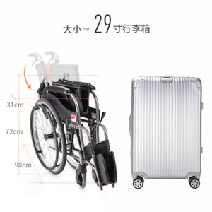 YUWELL 魚躍 H062C 輕便可摺疊鋁合金手推輪椅 - 樂耆同行 Lohas Elderly-香港樂齡長者用品專門店