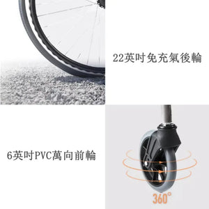 魚躍 Yuwell H062 高強度鋁合金手動輪椅 (免充氣實心胎款) - 樂耆同行 Lohas Elderly-香港樂齡長者用品專門店
