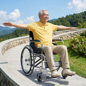 可孚 Cofoe 碳鋼折疊輪椅 - 久坐舒適套餐(12號款) (含防褥瘡充氣坐墊)-輪椅-樂耆同行 Lohas Elderly-香港樂齡長者用品專門店
