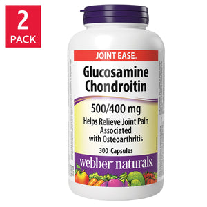 Webber Naturals 葡萄糖胺 + 軟骨素膠囊 (300粒 x 2樽) 產品圖片 1-Lohas 銀髮健康選品