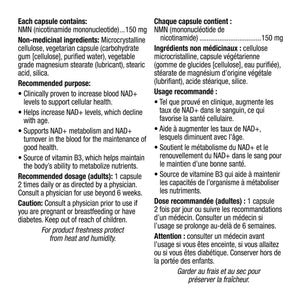 Webber Naturals NMN 青春逆齡膠囊 150mg (100粒 植物膠囊) - canadahk