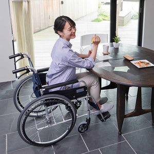 日本MiKi MPT-43JL 經典手推輪椅 (22吋實心大輪|可折背) - 樂耆同行 Lohas Elderly-香港樂齡長者用品專門店