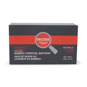 Hush Brands Decode Personal Care For Men Lemongrass Sandalwood 竹纖維 Charcoal 潔膚皂｜148g 主產品圖