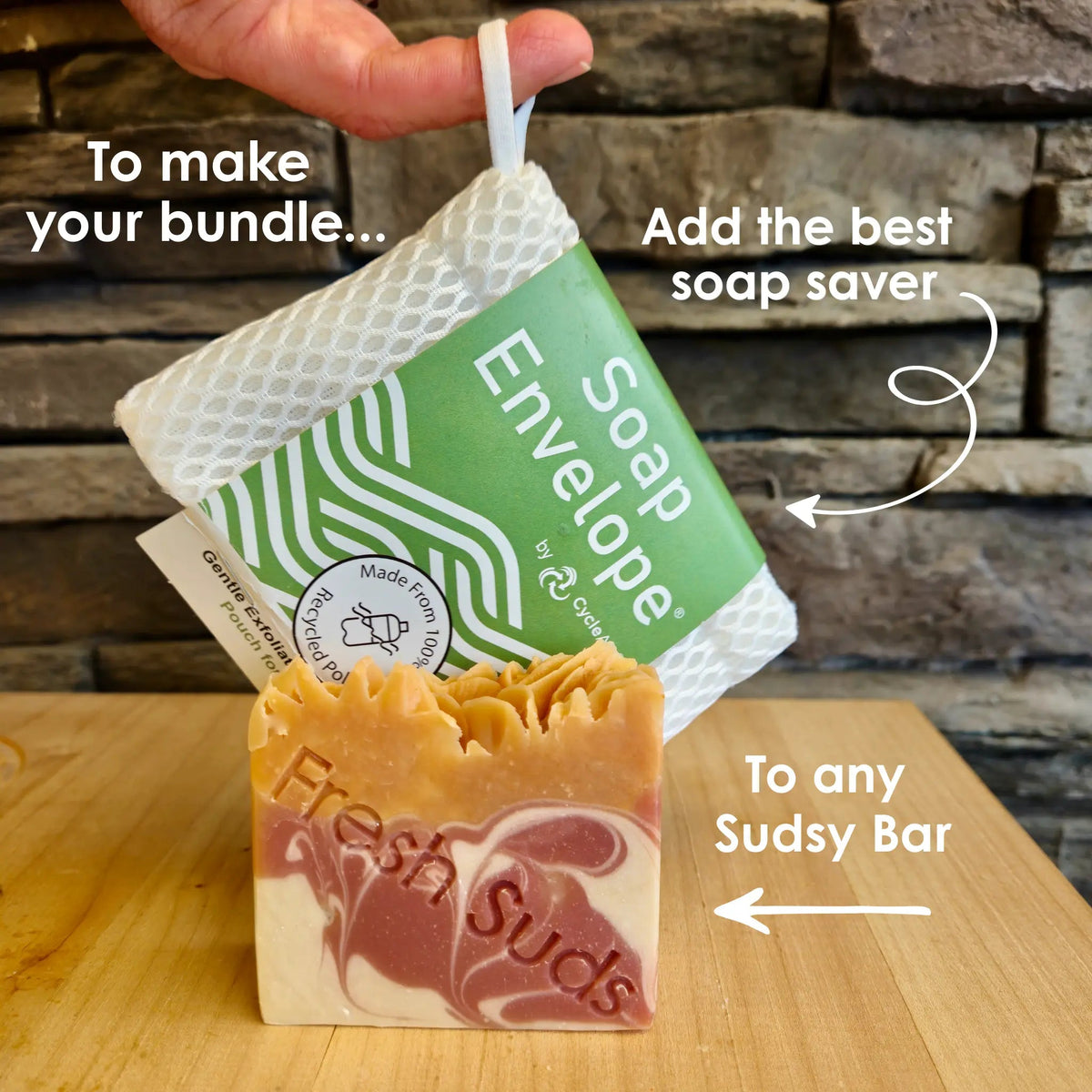 Fresh Suds Soapery Soap Storage Two-Piece Set | Any Bar + Reusable Soap Bag | Senior Daily Living | Overseas Purchasing