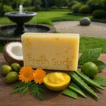 Fresh Suds Soapery Calendula Soap for Sensitive Skin | Serenity Bar | Senior Living Essentials | Overseas Purchasing