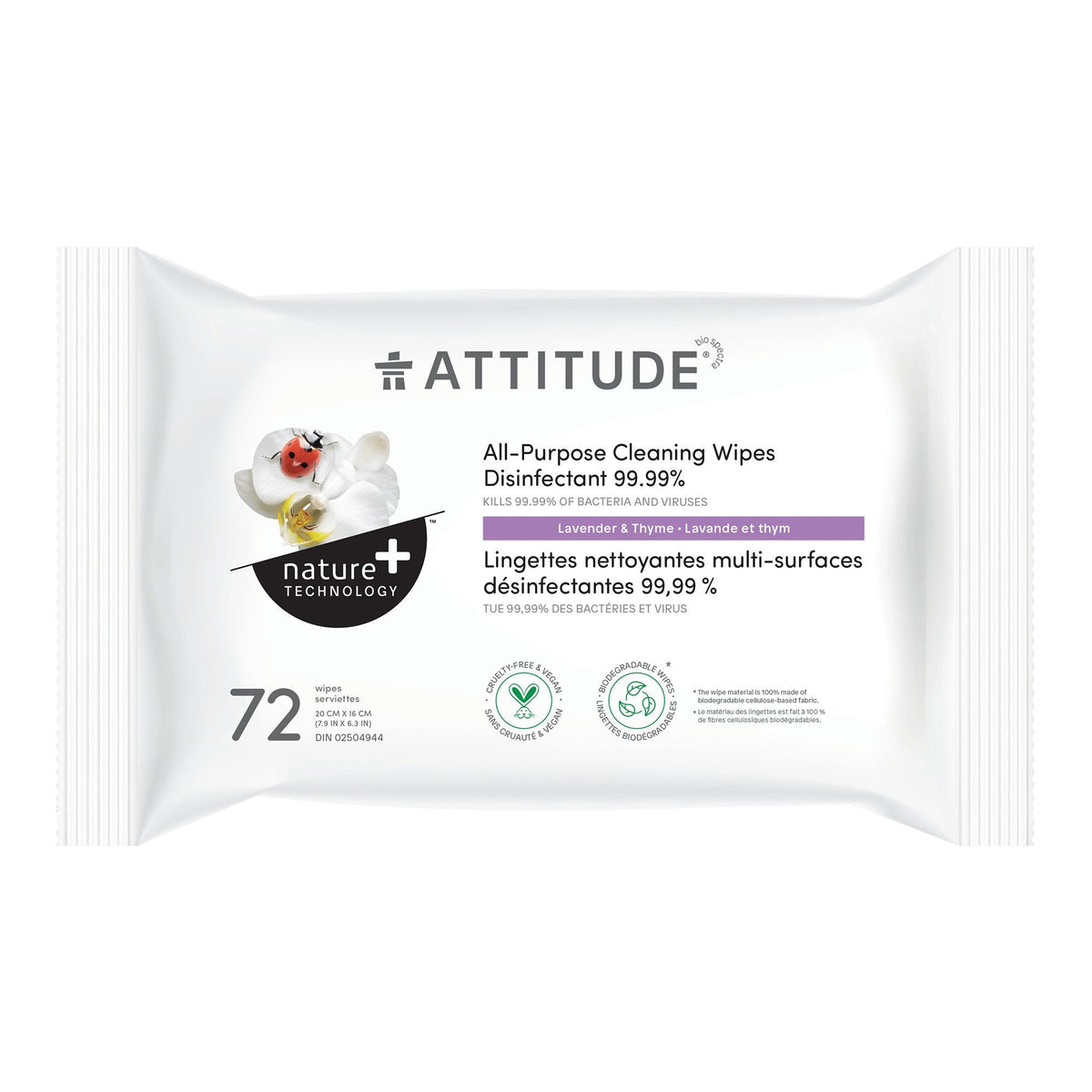 【Senior Living Essentials】ATTITUDE All Purpose Cleaning Wipes | Disinfectant | Overseas Purchase