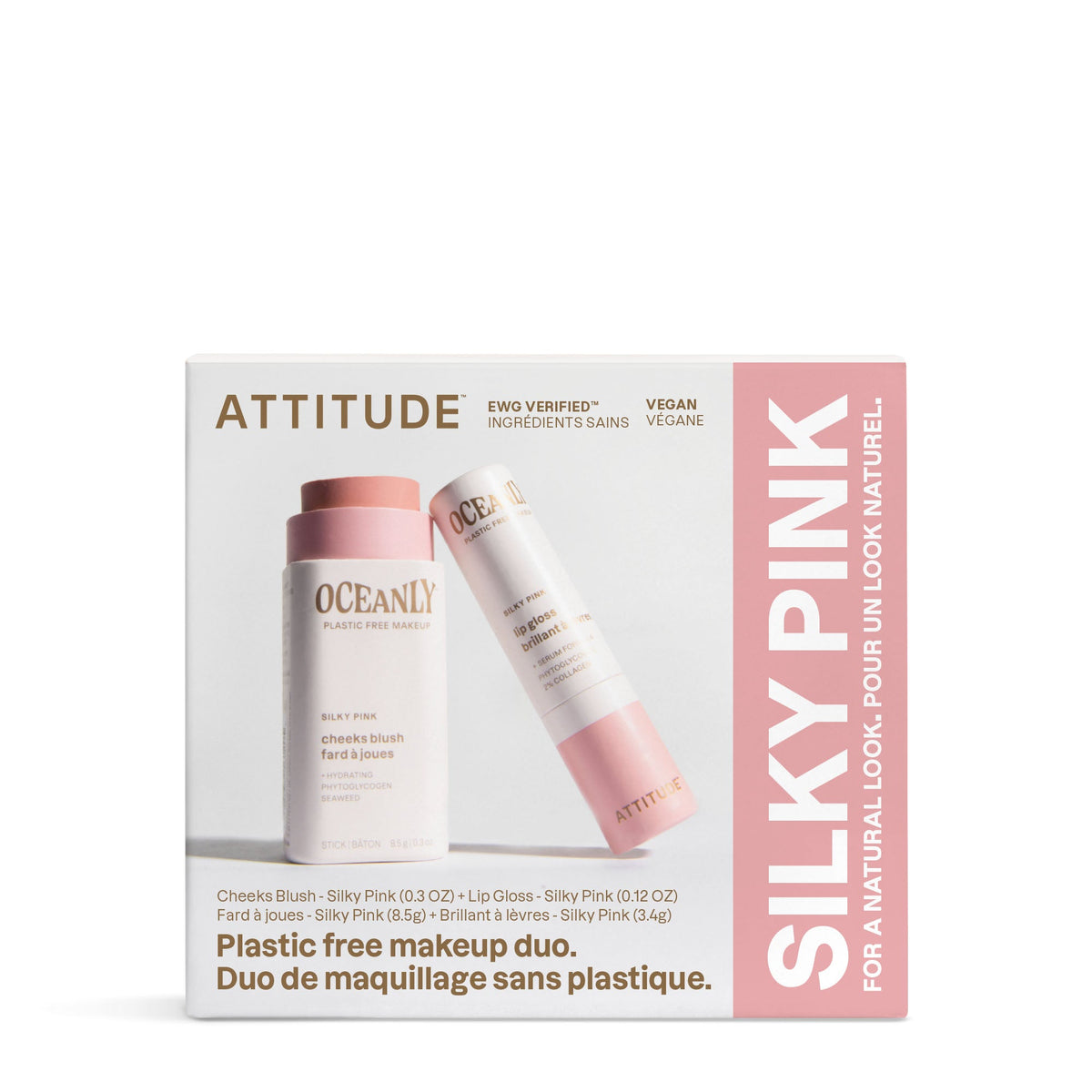 【Direct from Canada Selection】ATTITUDE Blush & Lip Color｜2-Piece Set Silky Pink