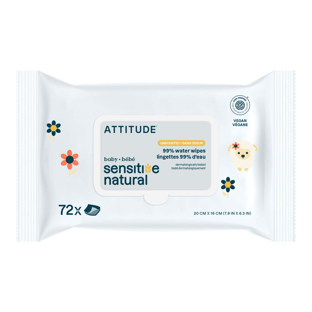 【Direct from Canada Selection】ATTITUDE Baby Wipes | Sensitive Skin