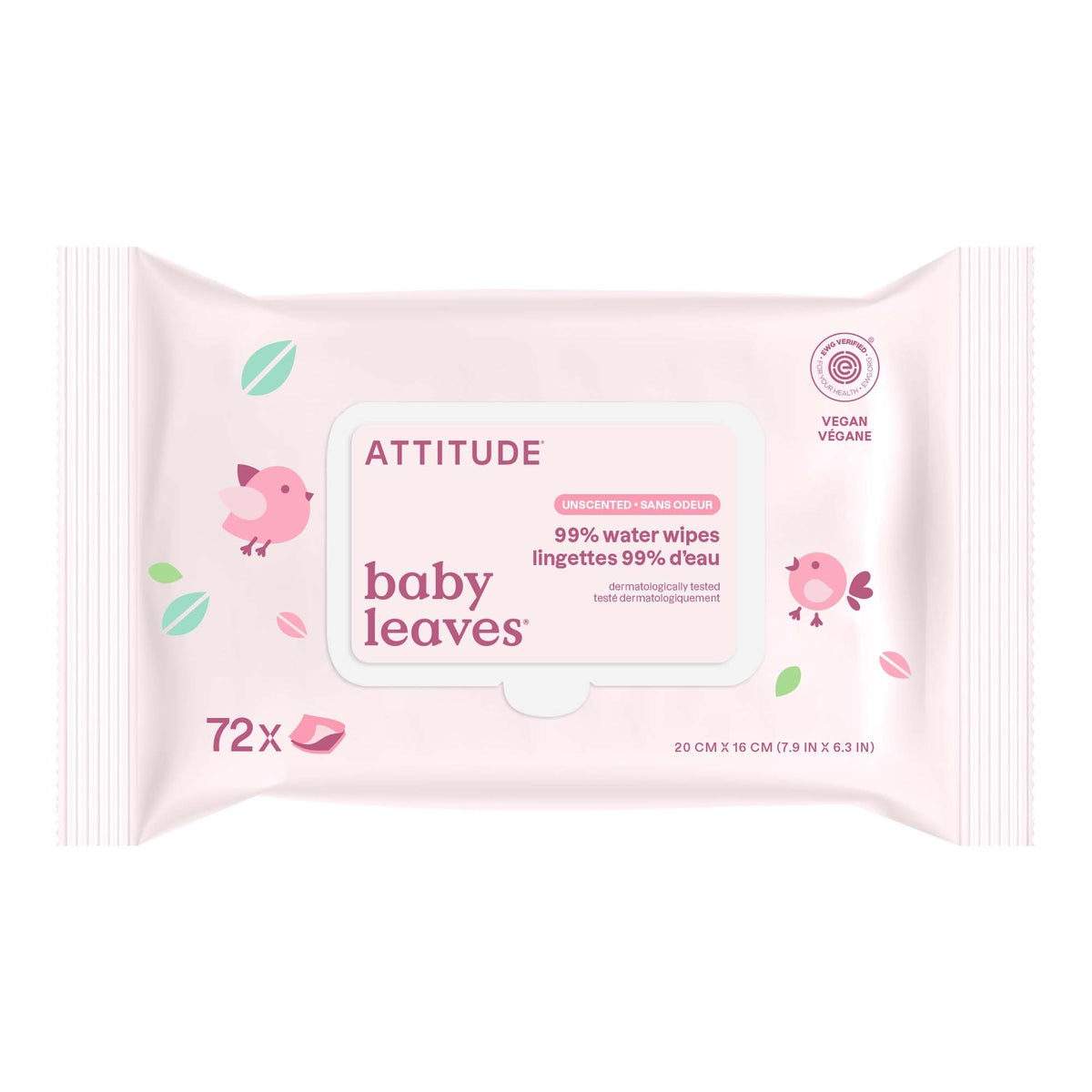 【Direct from Canada Selection】ATTITUDE Baby Wipes | 99% Water
