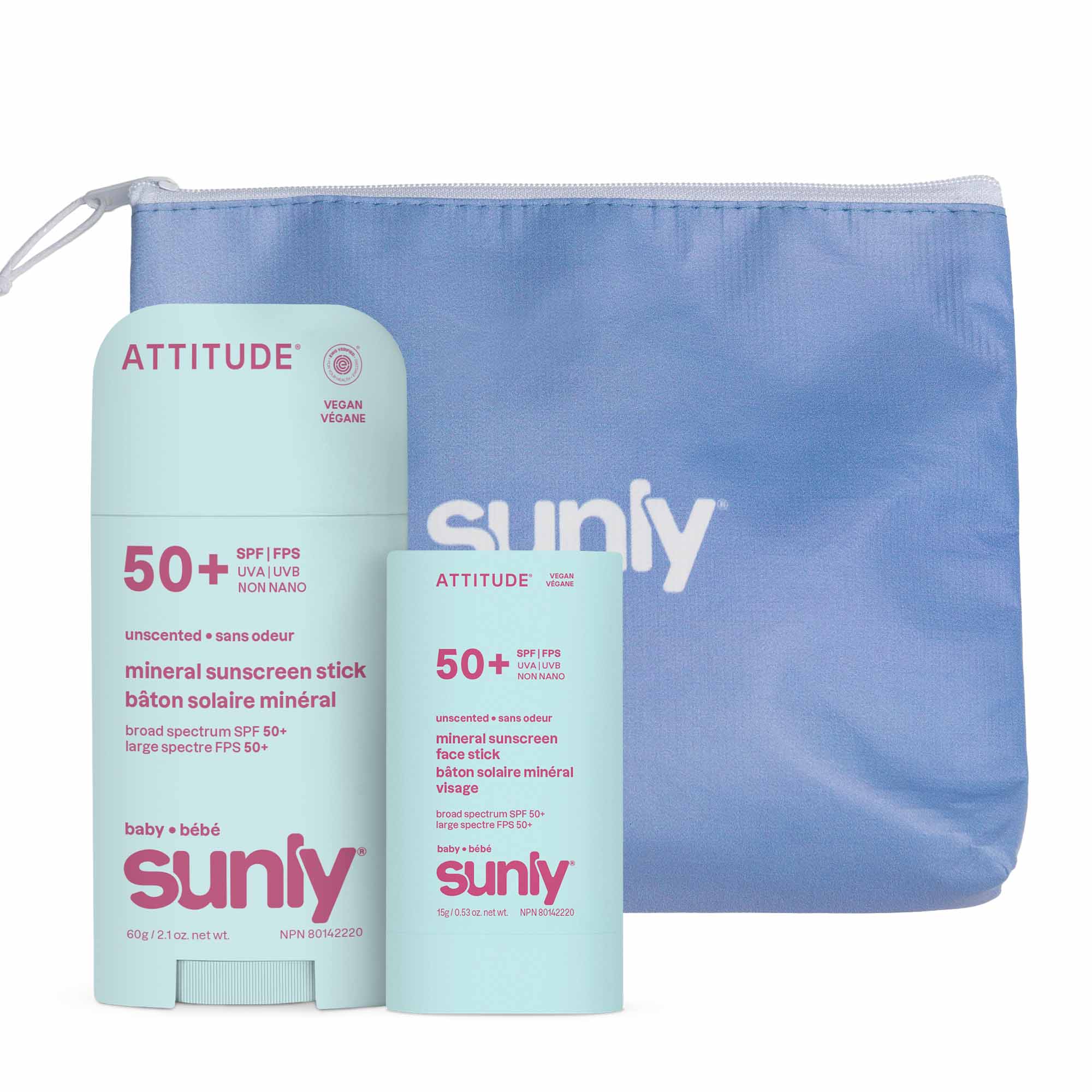 ATTITUDE Baby 礦物 Sunscreen Stick 雙件裝 Face & Body｜SPF 50 主產品圖