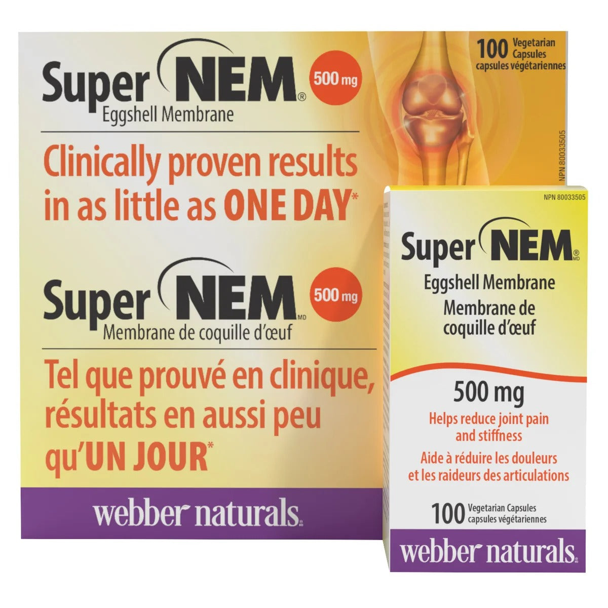 Webber Naturals NEM 天然蛋殼膜 (速效關節配方) 500mg (100粒 植物膠囊) | 海外代購 - canadahk
