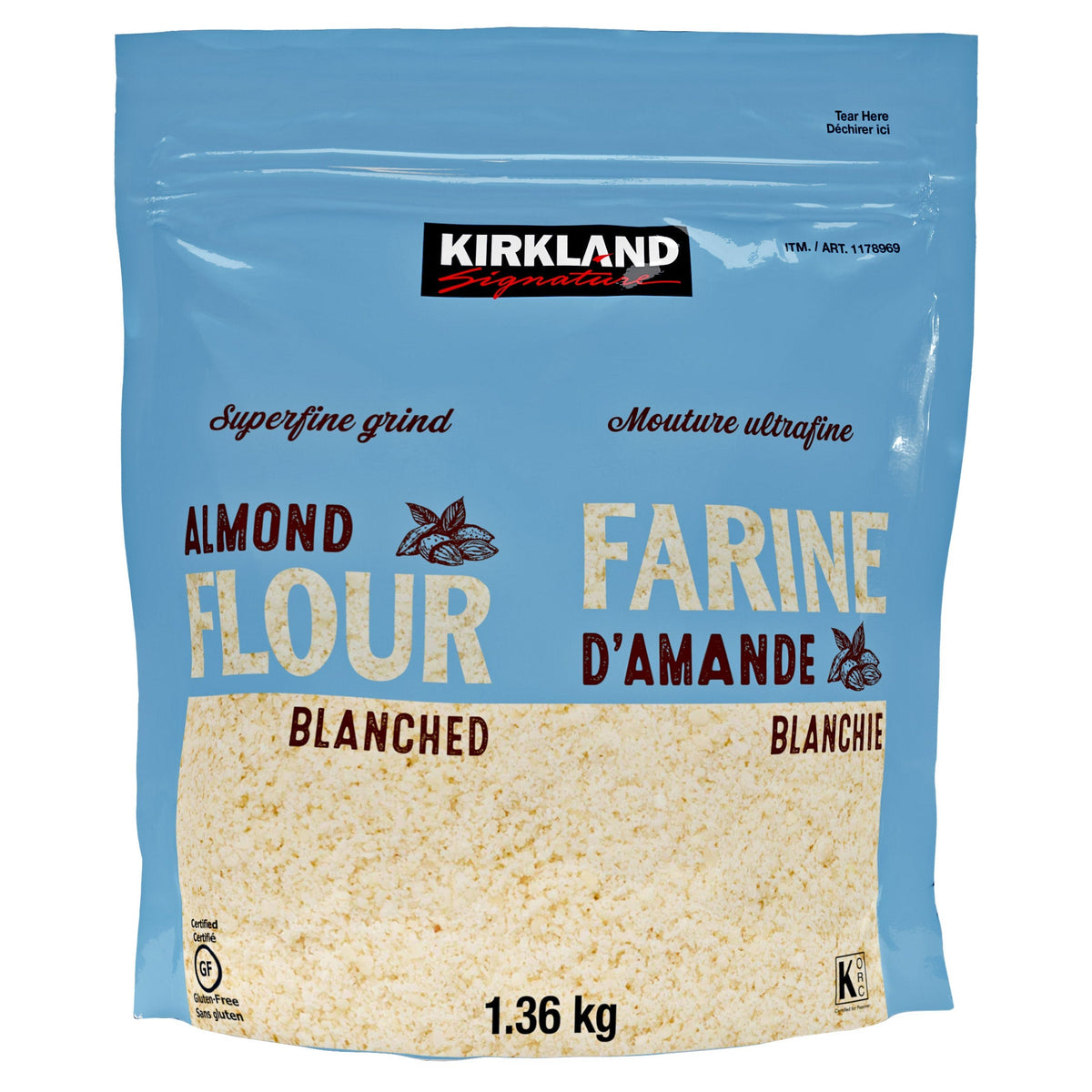 Kirkland Signature Super-Fine Blanched Almond Flour, Gluten-Free (1.36kg) | Overseas Purchasing