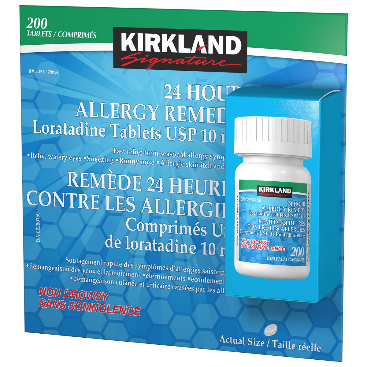 Kirkland Signature 24-Hour Non-Drowsy Allergy Relief, Loratadine 10mg (200 Tablets) | Overseas Purchasing