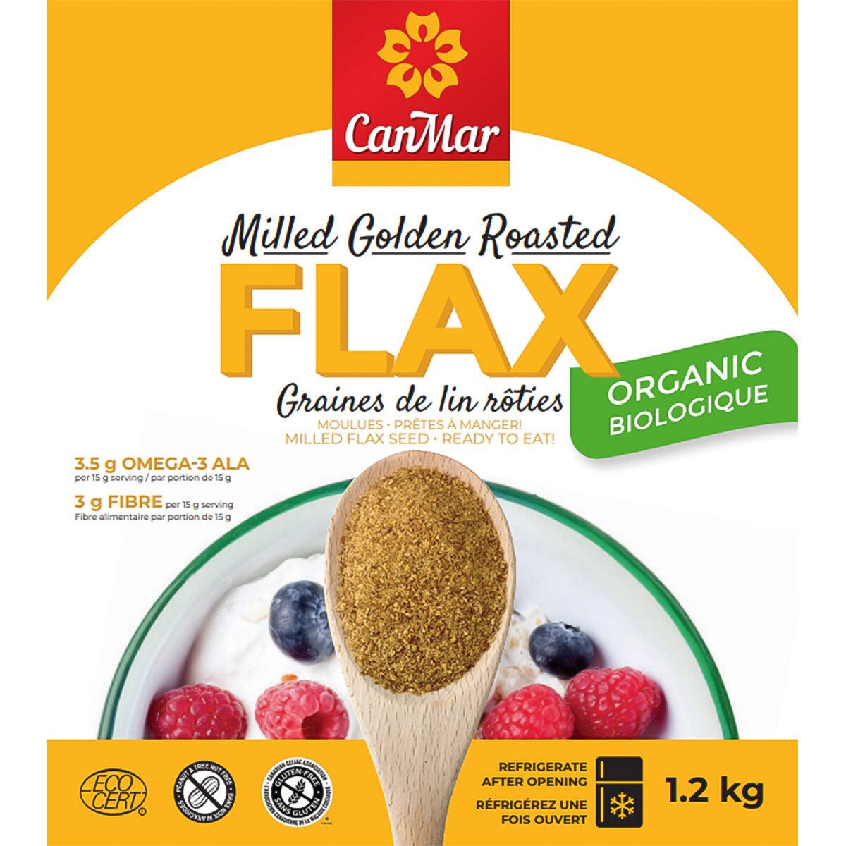 Canmar 有機烘焙金黃亞麻籽粉 Omega-3 + 膳食纖維 (1.2kg) 產品圖片 1－Lohas 銀髮健康選品