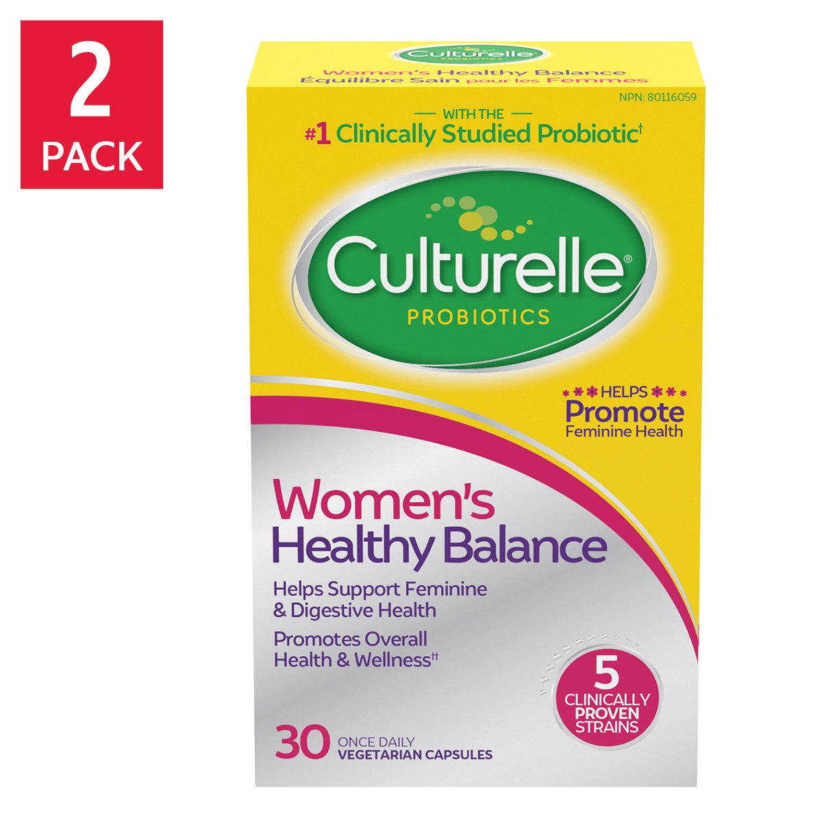 Culturelle Women's Healthy Balance Probiotic (30 Capsules x 2 Boxes) | Overseas Purchasing