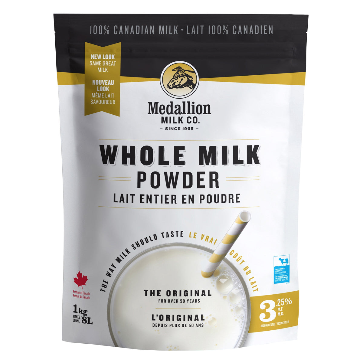Medallion 加拿大全脂奶粉 3.25% 乳脂｜可沖調約8L牛奶 (1kg) 產品圖片 1－Lohas 銀髮健康選品