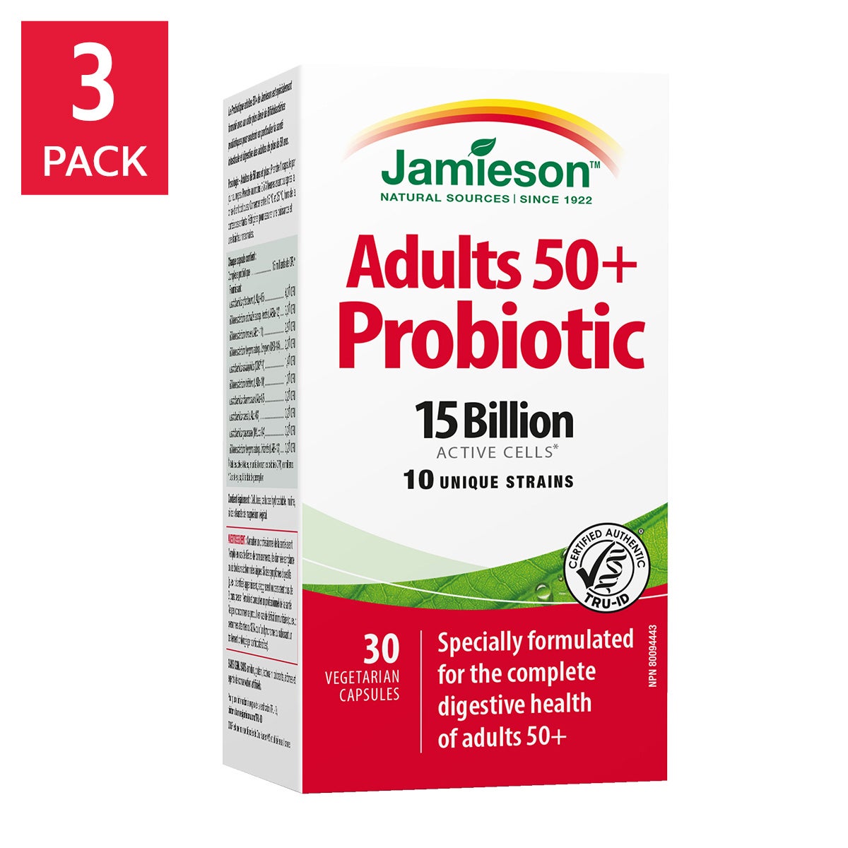 Jamieson Probiotic 50+ (30 Capsules x 3 Bottles) | Overseas Purchasing