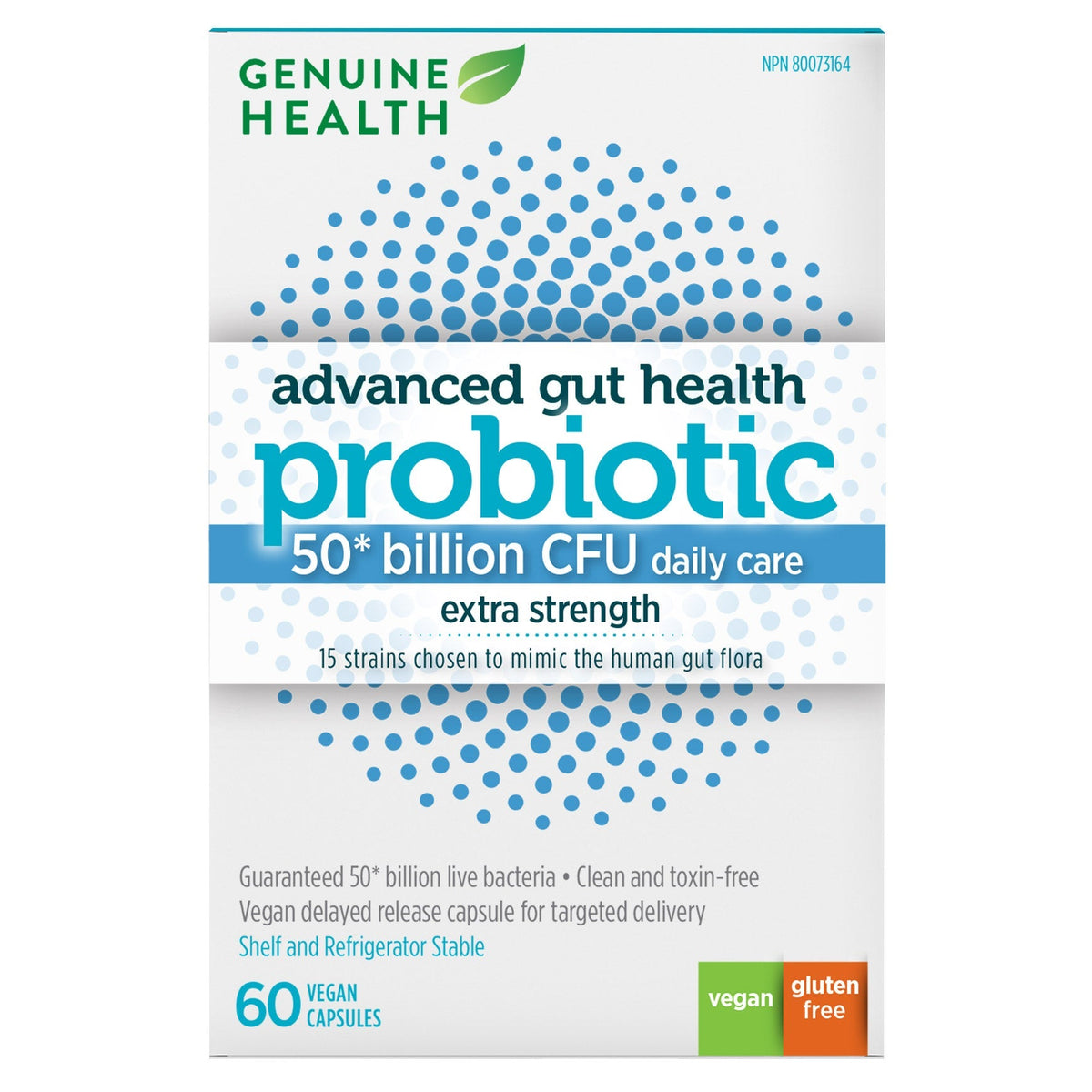 Genuine Health Advanced Gut Health Probiotic 50 Billion CFU Vegan Capsules (60 count) | Overseas Purchasing