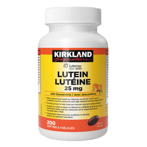 Kirkland Signature 葉黃素 25mg + 玉米黃素軟膠囊 (200粒) 產品圖片 1－Lohas 銀髮健康選品
