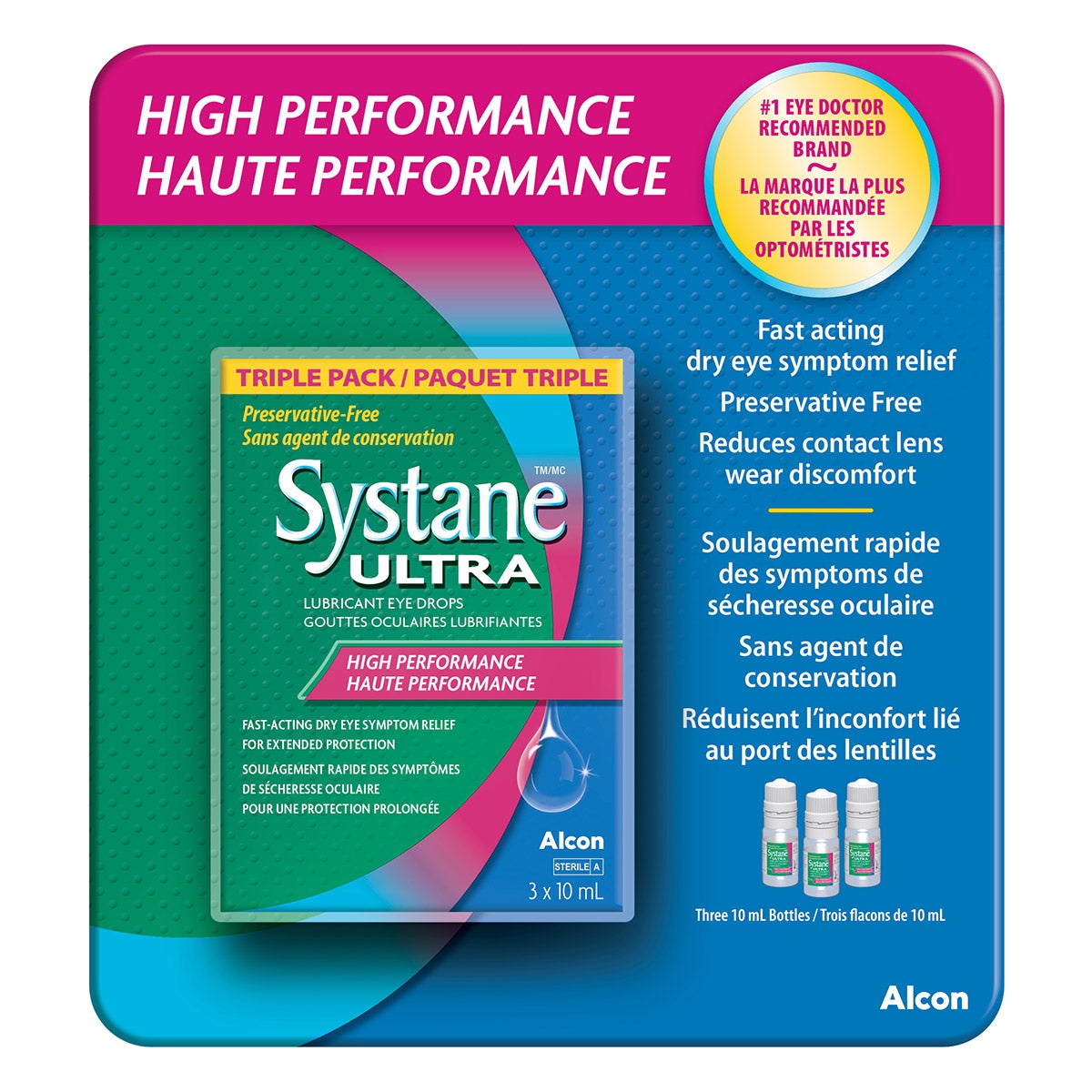 Systane Ultra 無防腐劑快速乾眼滴眼液 (10mL x 3樽) 產品圖片 1－Lohas 銀髮健康選品