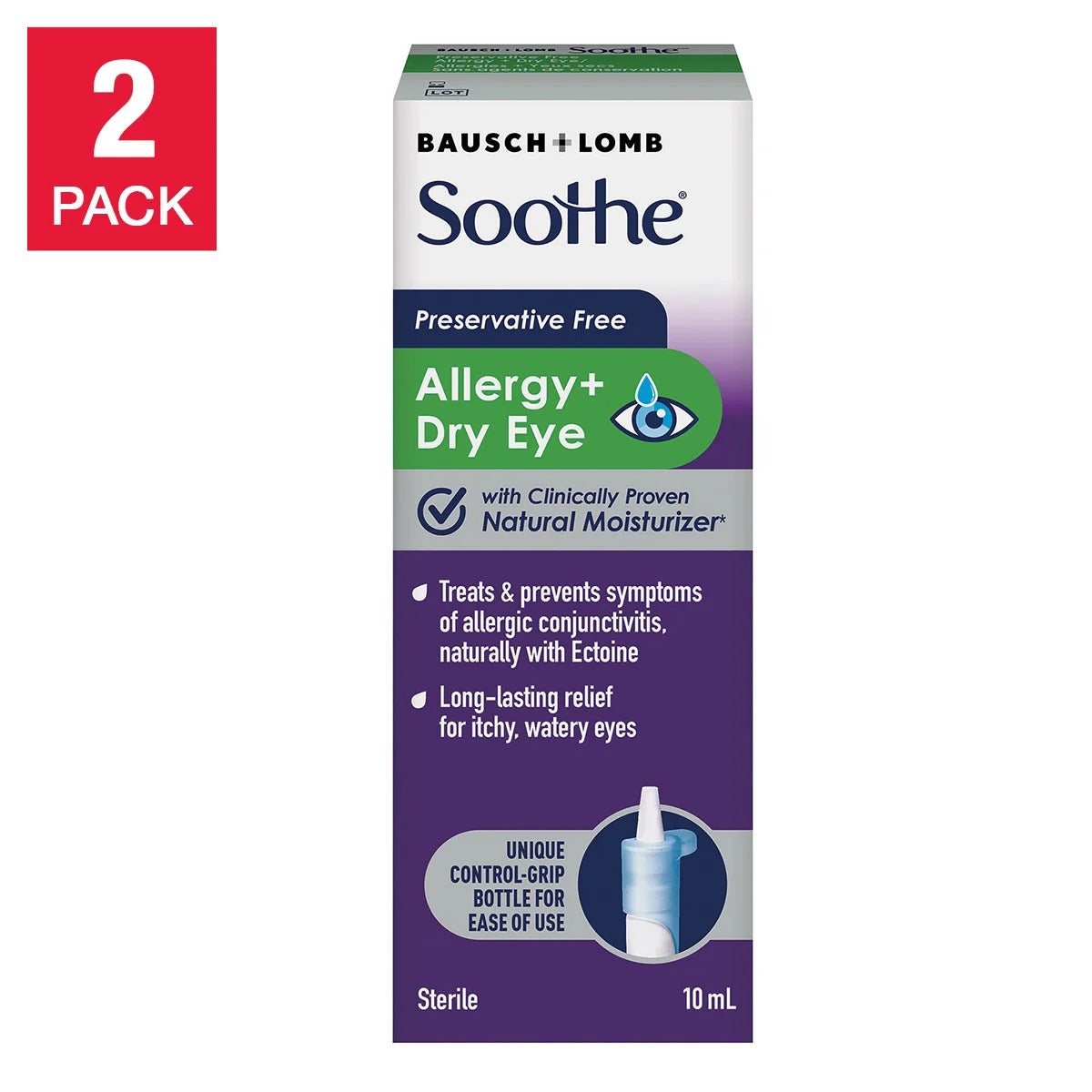Bausch + Lomb Medical Anti-Allergy Itch Relief Eye Drops (10ml x 2 bottles) | International Proxy Shopping