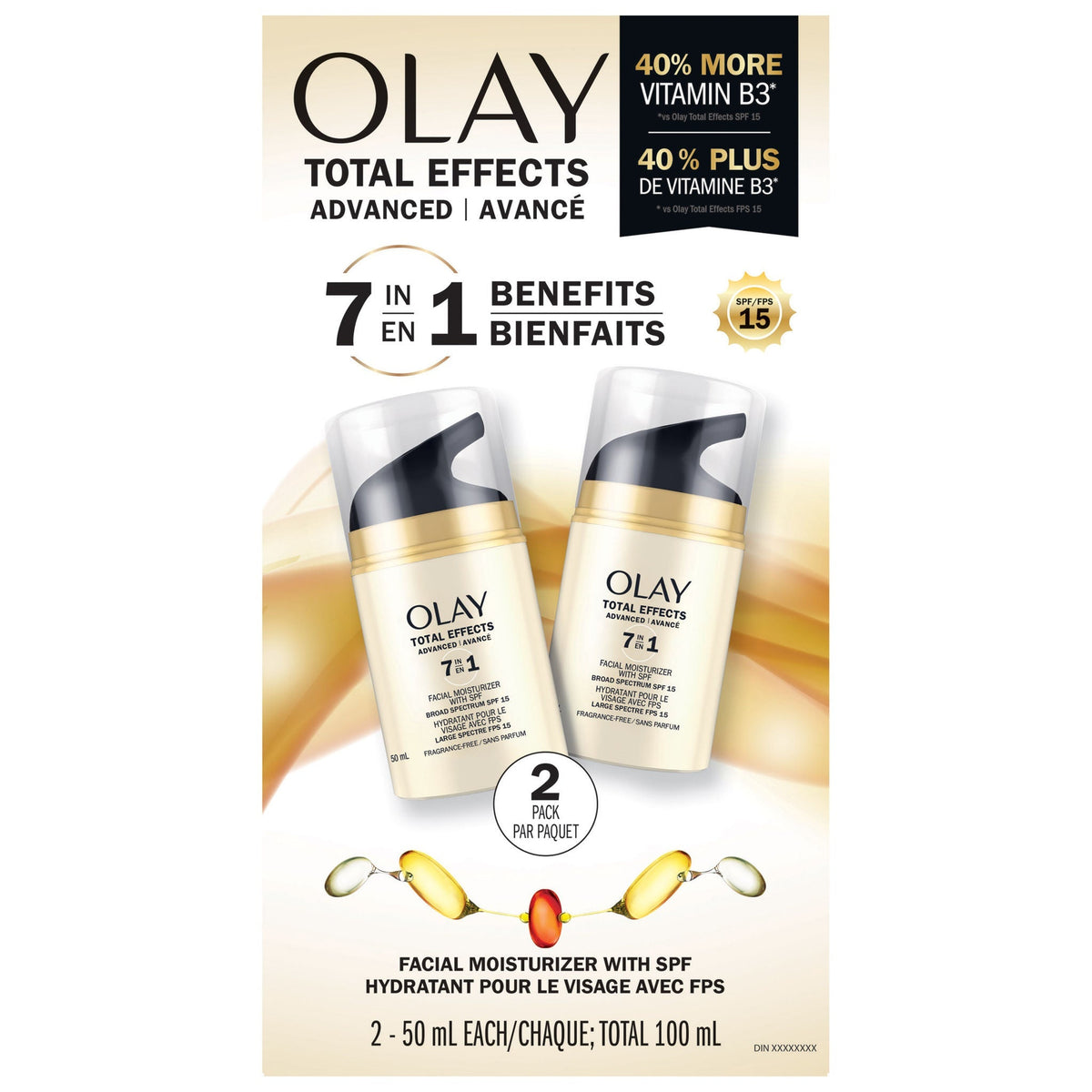 Olay Total Effects 七效合一保濕面霜 (50mL x 2罐) 產品圖片 1－Lohas 銀髮健康選品