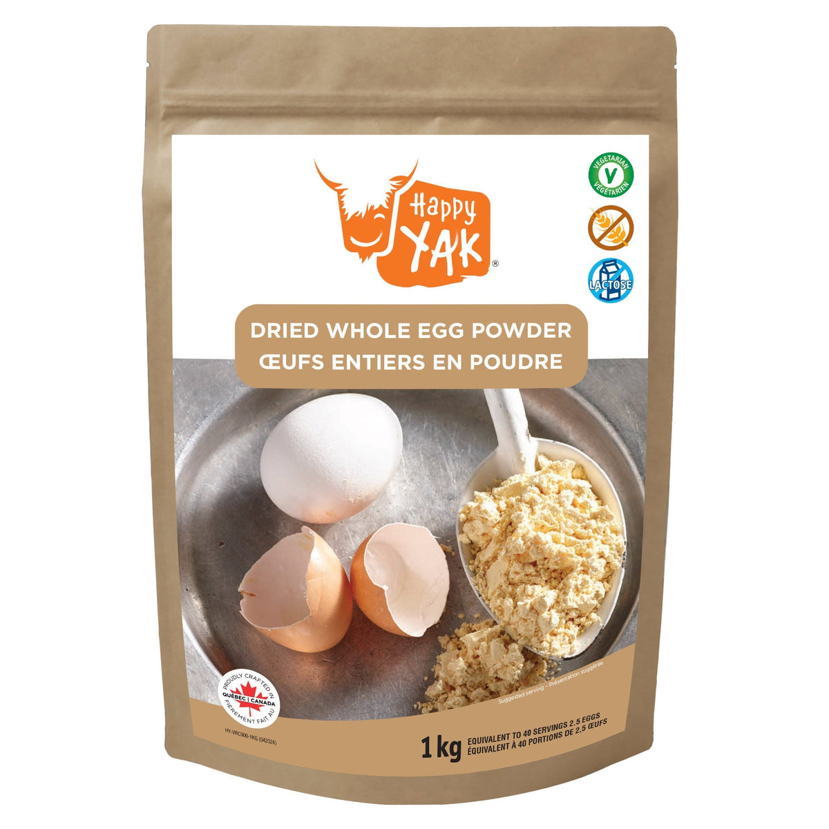 Happy Yak 巴士德消毒全蛋粉｜約40份・每份相等於2.5隻蛋 (1kg) 產品圖片 1－Lohas 銀髮健康選品