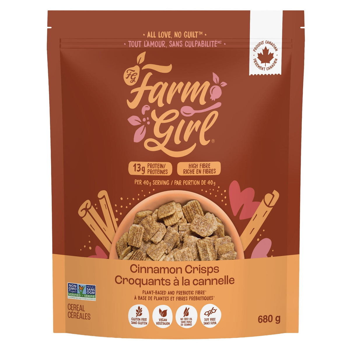 Farm Girl 無麩質肉桂脆脆高蛋白早餐穀物 13g蛋白質 (680g) 產品圖片 1－Lohas 銀髮健康選品