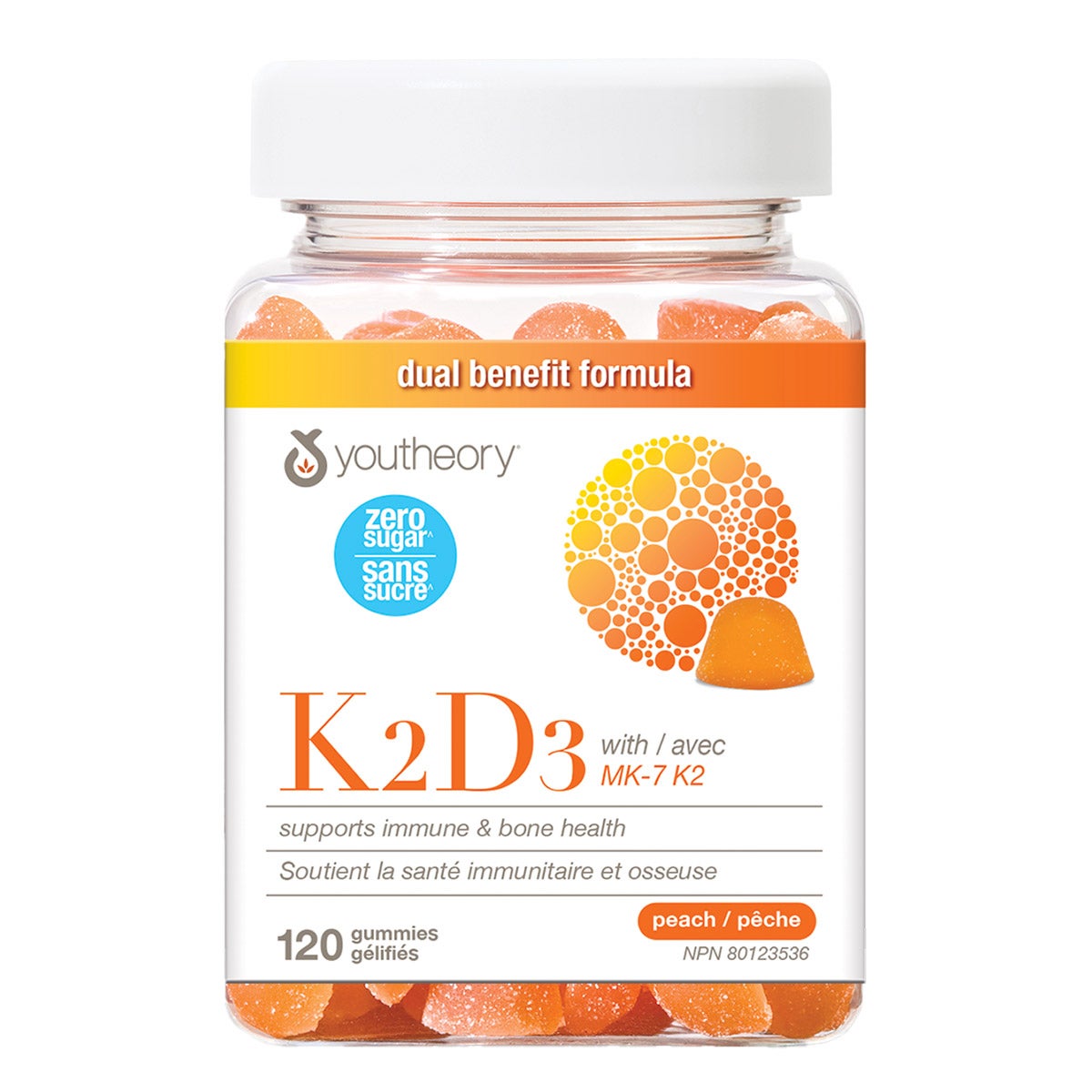 Youtheory K2+D3 Sugar-Free Bone Health Gummies (120 Count) | Overseas Purchasing
