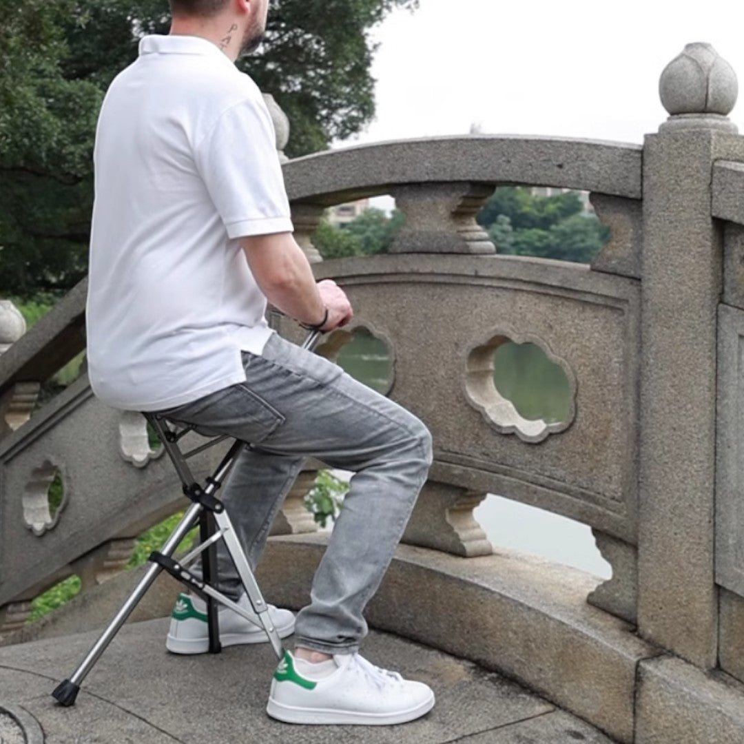 【WOJAN手杖折疊椅】多功能防滑助行拐杖凳-拐杖-樂耆同行 Lohas Elderly－香港樂齡長者用品專門店
