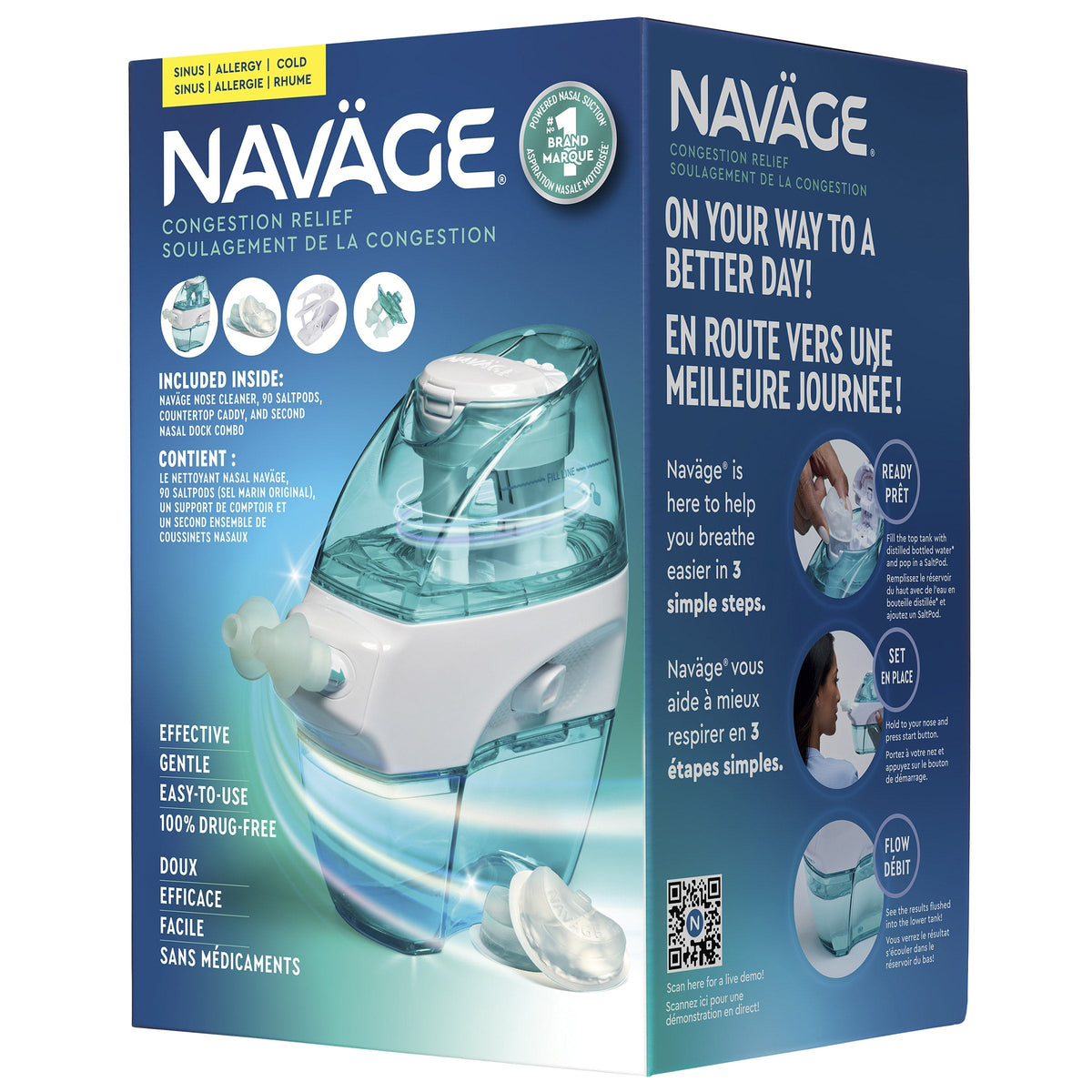 Navage 電動吸力洗鼻器套裝 (90粒 SaltPods + 雙鼻托 + 座枱架) 產品圖片 2－Lohas 銀髮健康選品