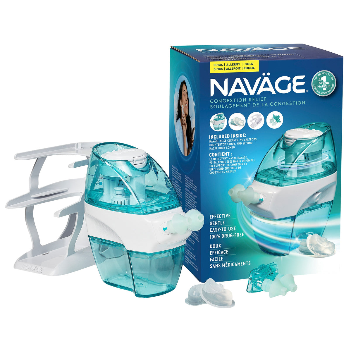 Navage 電動吸力洗鼻器套裝 (90粒 SaltPods + 雙鼻托 + 座枱架) 產品圖片 5－Lohas 銀髮健康選品