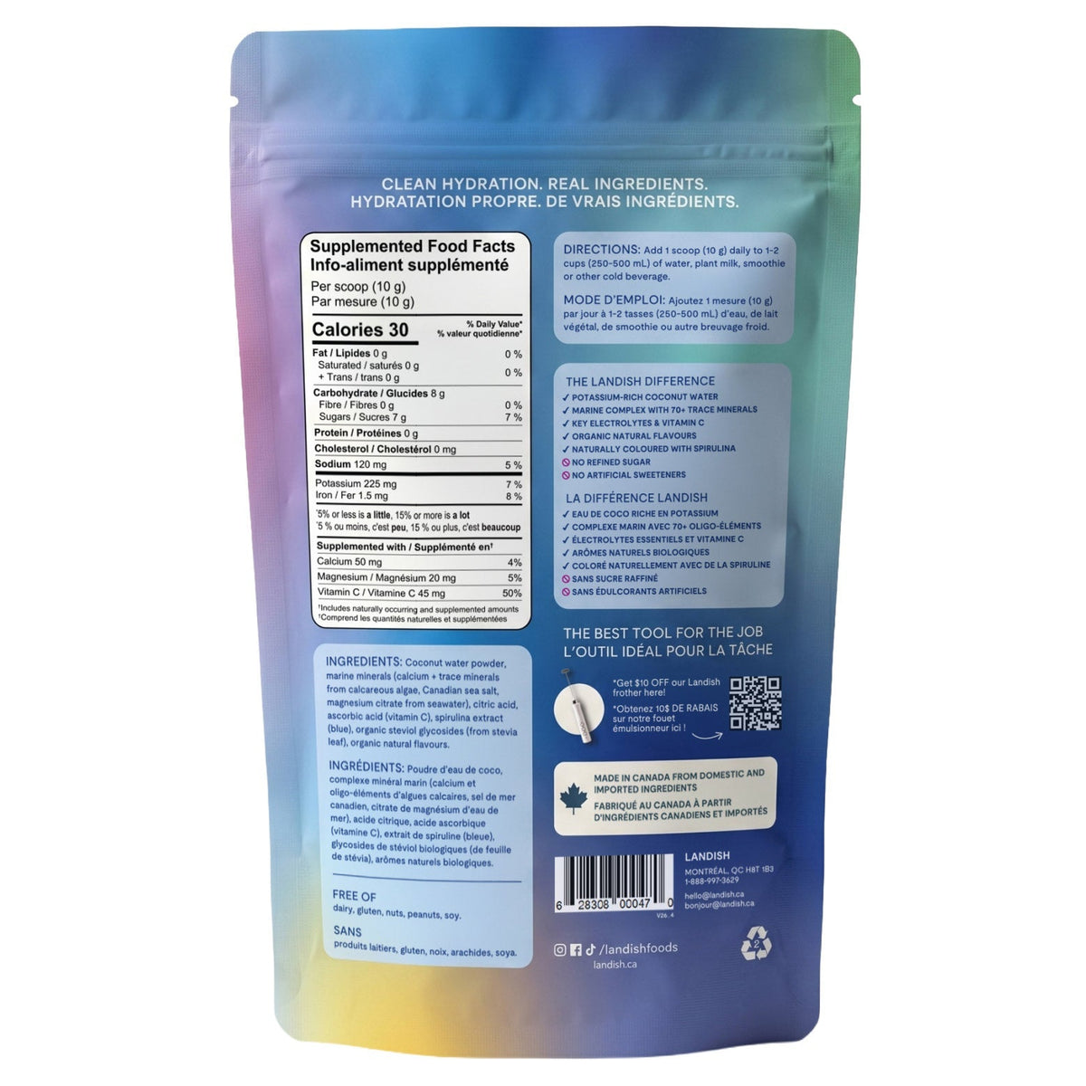 Landish Aqua Electrolytes 電解質補水粉 (300g x 2包) 產品圖片 2－Lohas 銀髮健康選品
