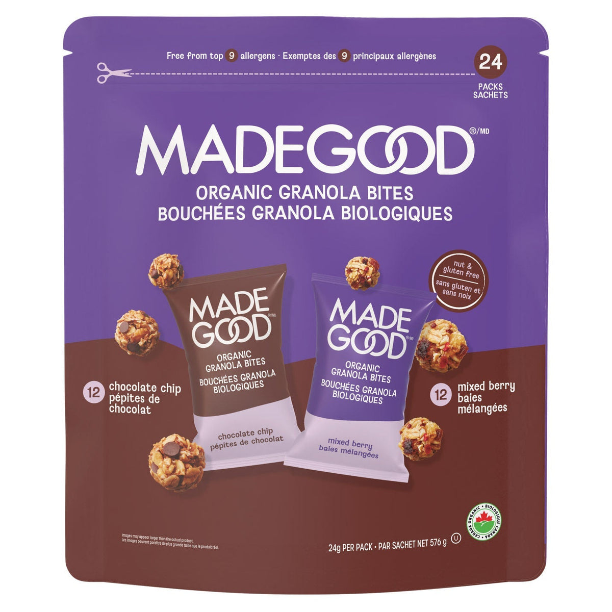 MadeGood 有機 Granola Minis 燕麥脆脆小包 無堅果 (24g x 24包) 產品圖片 1－Lohas 銀髮健康選品