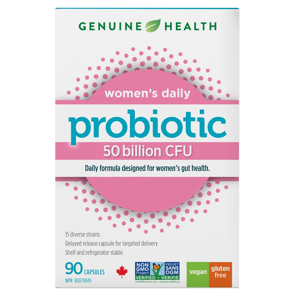 Genuine Health Advanced Gut Health Probiotics for Women, 50 Billion CFU (90 Capsules) | Overseas Purchase