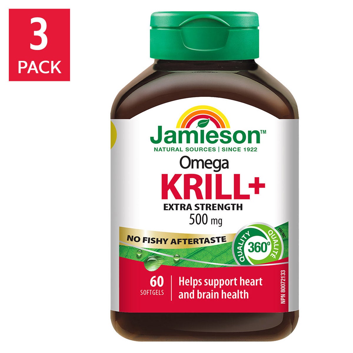 Jamieson Omega Krill Plus Antarctic Krill Oil (60 capsules x 3 bottles) | Overseas Procurement