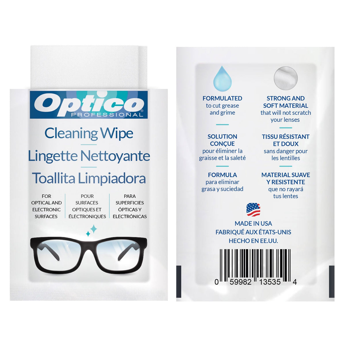 Optico 專業眼鏡及電子屏幕清潔濕巾 (99片 x 2盒) 產品圖片 3－Lohas 銀髮健康選品