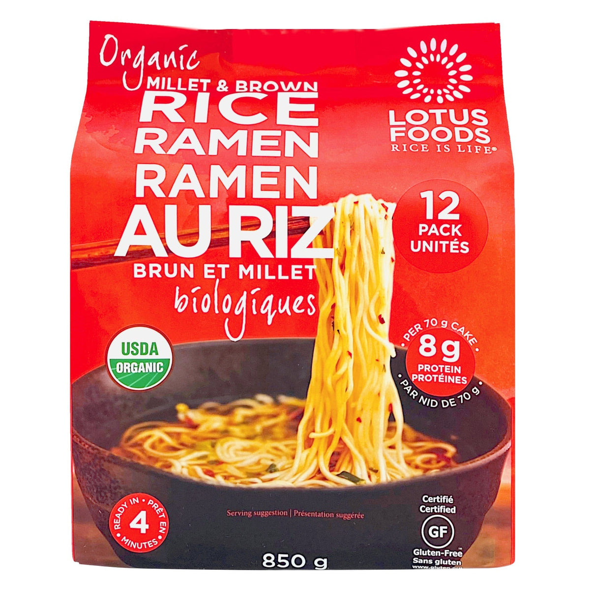 Organic Millet Brown Rice Ramen Gluten-Free Dried Noodles (850g)