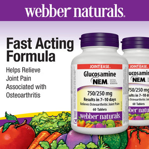 Webber Naturals 葡萄糖胺 + NEM® 天然蛋殼膜片 (60片 x 2樽) 產品圖片 2－Lohas 銀髮健康選品