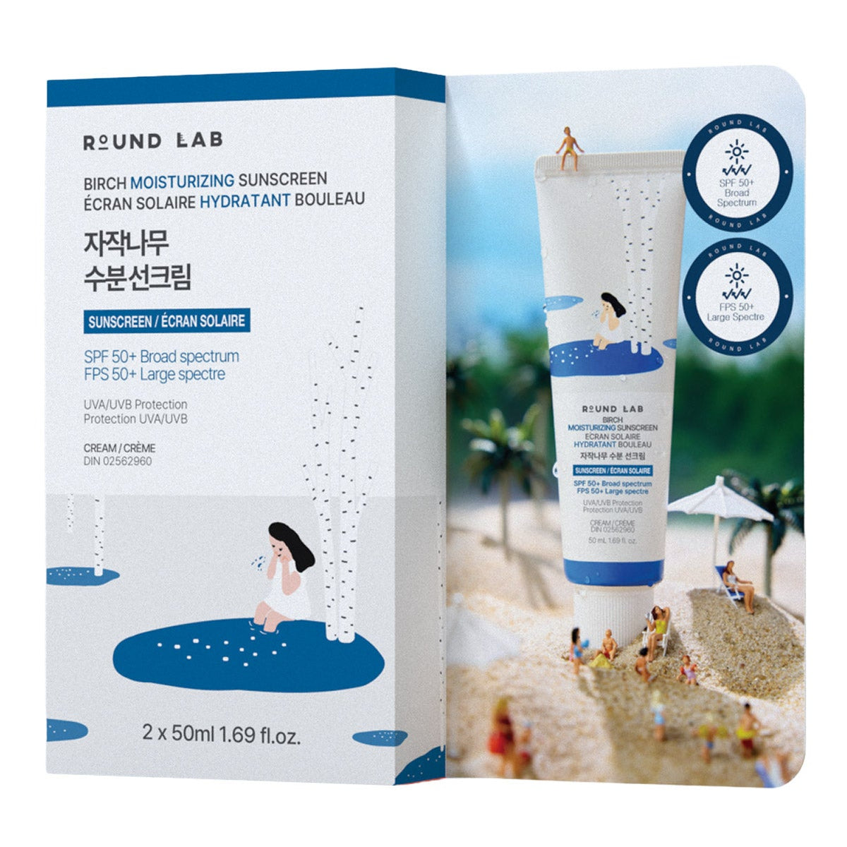 Round Lab 白樺保濕防曬 SPF 50+｜長者戶外防護 50mL x 2－ElderlyShop 銀髮生活護理 圖片 2