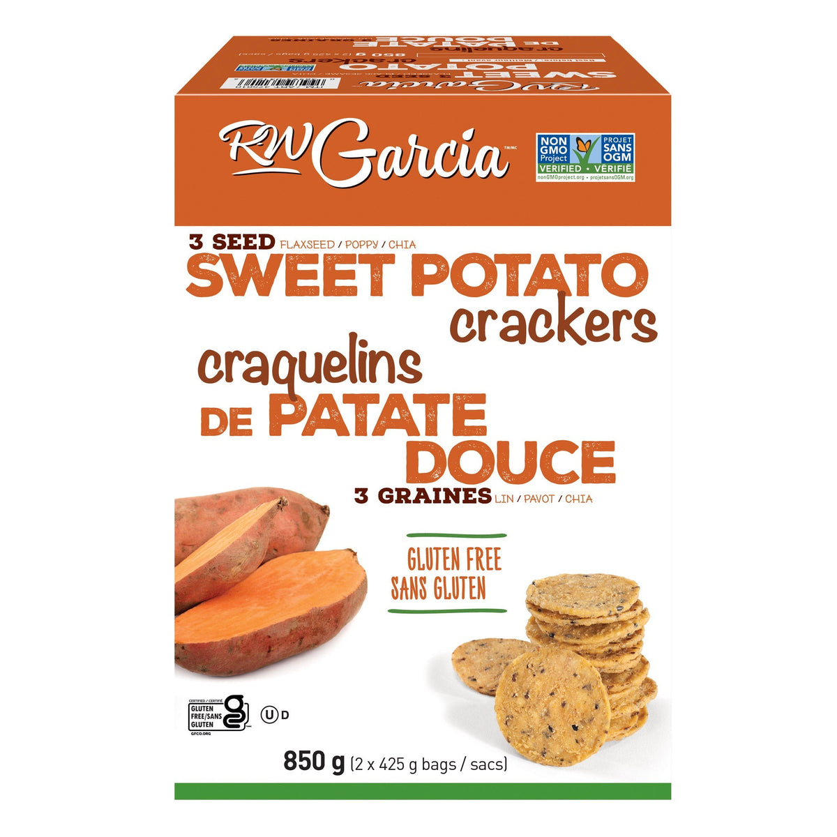 RW Garcia 三種籽甘薯脆餅 亞麻籽罌粟籽奇亞籽 (425g x 2盒) 產品圖片 1－Lohas 銀髮健康選品