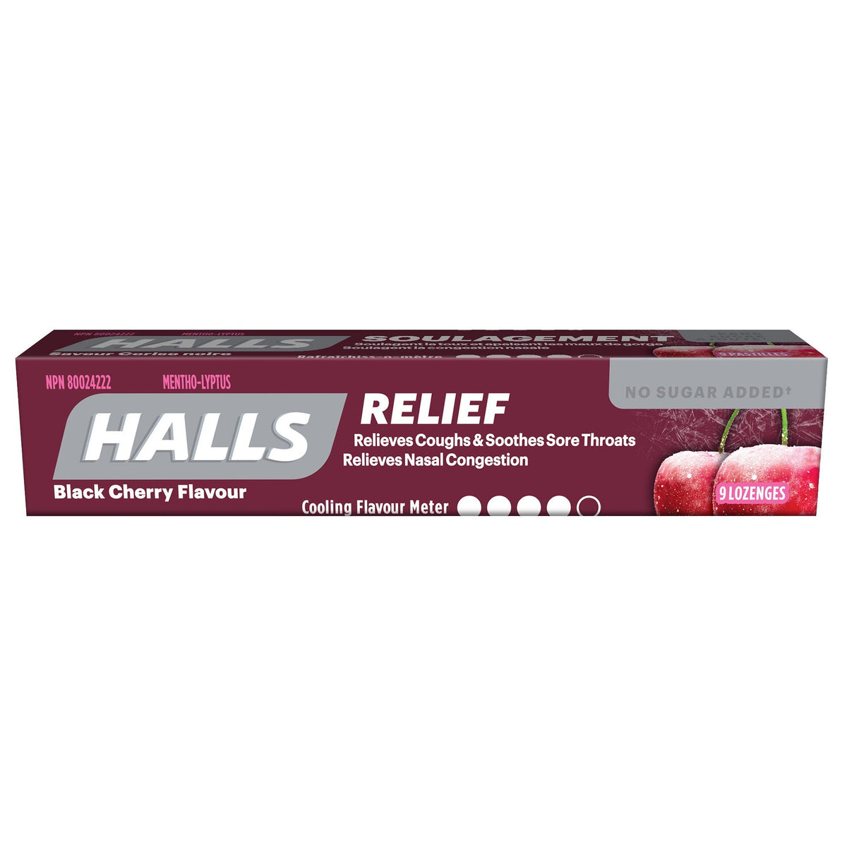 Halls Sugar-Free Black Cherry Cough Drops (9 drops x 20 packs) | Overseas Purchase
