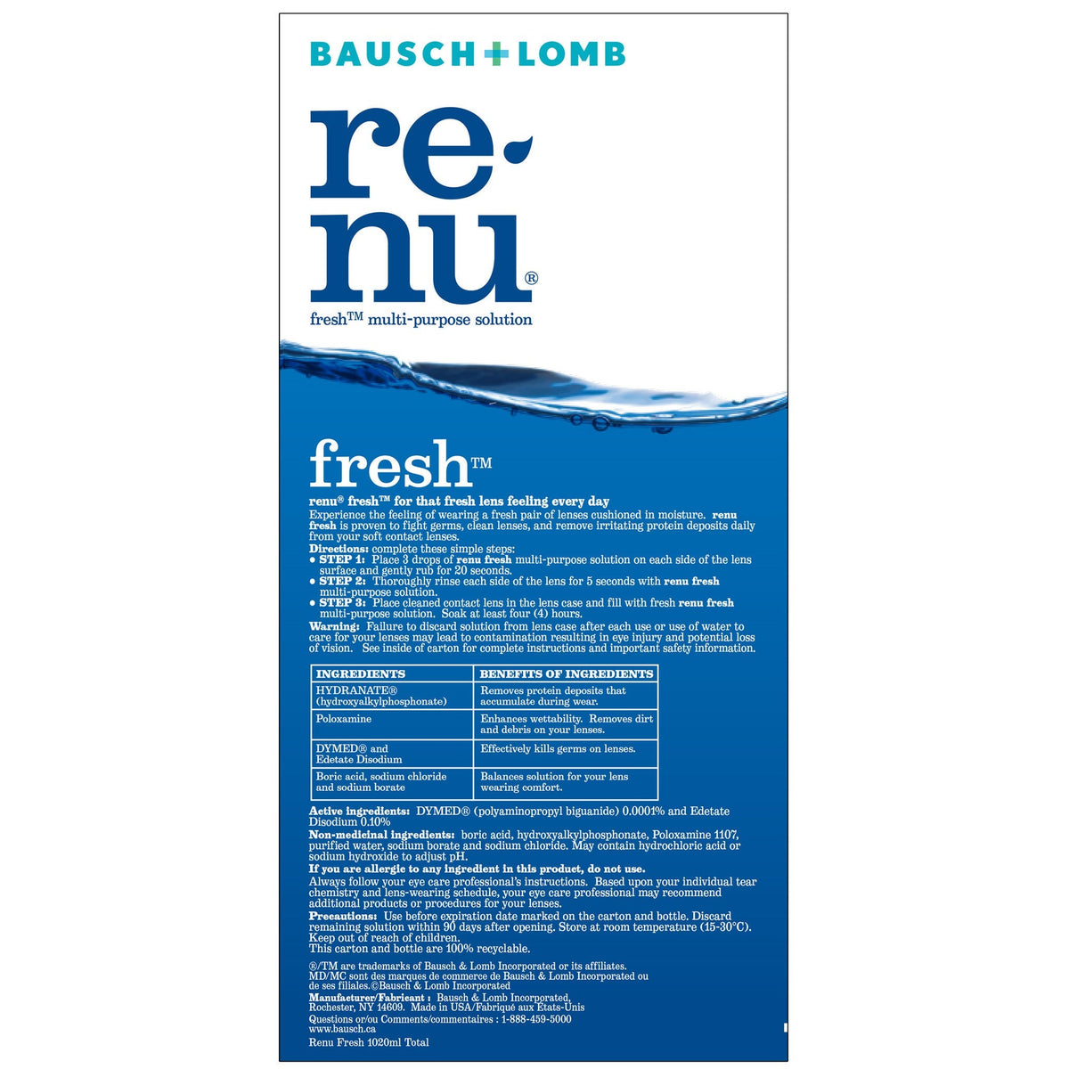 Renu Fresh 多功能隱形眼鏡護理液 (480mL x 2 + 60mL + 鏡盒 x 2) 產品圖片 2－Lohas 銀髮健康選品
