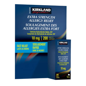 Kirkland Signature Allergy Relief Extra Strength 10 mg 舒緩過敏非處方藥 (200 粒裝) - canadahk