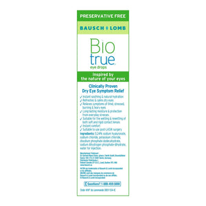 Bausch + Lomb Biotrue 無防腐劑保濕眼藥水 (含透明質酸) 30ml (10ml x 3支) | 海外代購 - canadahk