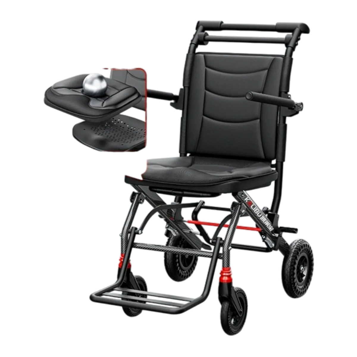 KALIBU [07] Premium Carbon Fiber Textured Lightweight Travel Wheelchair