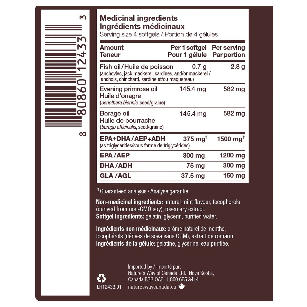 NutraSea 乾眼症專用配方 Omega-3 (薄荷味) 240粒 (120粒 x 2樽) | 海外代購 - canadahk
