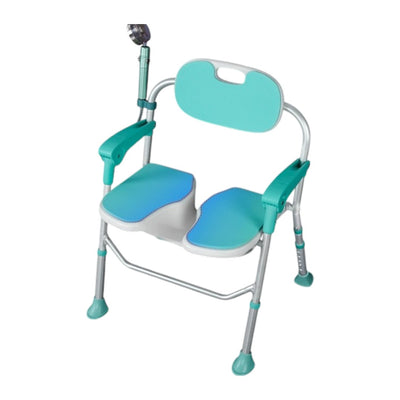 長者免装多功能浴室洗澡椅 (6402C｜可折叠｜花灑扣｜5檔高度｜凹槽座板)-輪椅-樂耆同行 Lohas Elderly－香港樂齡長者用品專門店